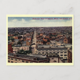 Cartão Postal Visão de Olhos de Bird da Detroit c1915 Vintage