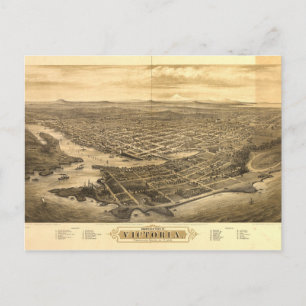 Cartão Postal Visão de Olhos de Bird, Victoria, Colúmbia Britâni