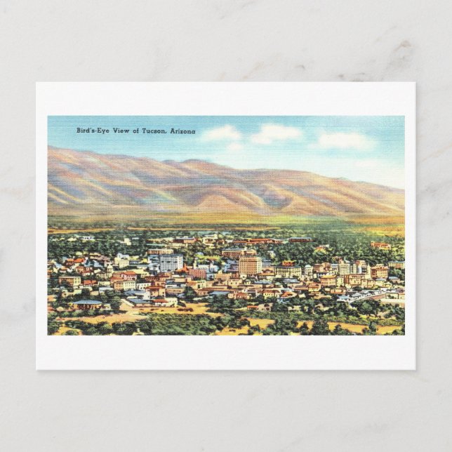 Cartão Postal Visão de Pássaro de Tucson, Arizona, Viagens vinta (Frente)