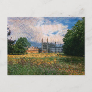 Cartão Postal Visão de trás do King's College em Cambridge, Ingl