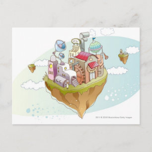 Cartão Postal Visão de uma ilustração colorida de abstrato