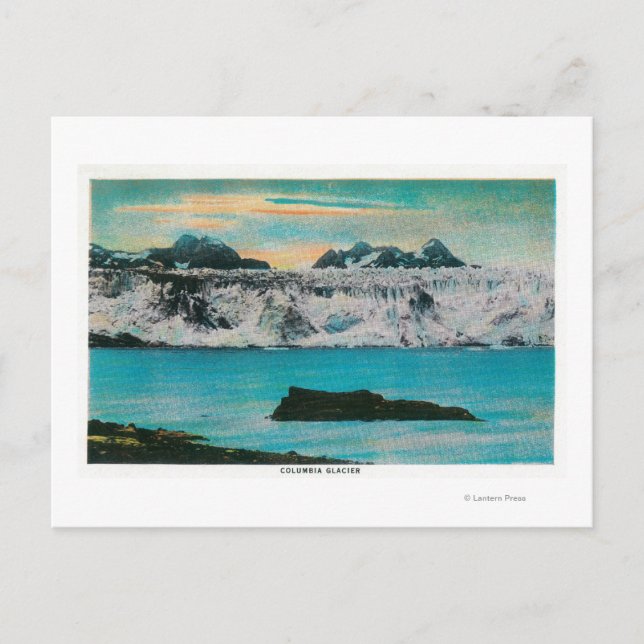 Cartão Postal Visão do Glaciar de Colúmbia, no Alasca (Frente)