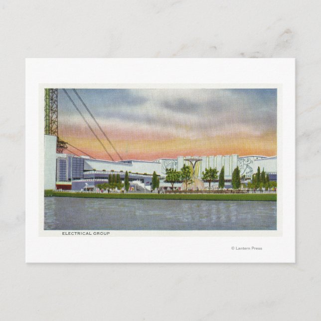 Cartão Postal Visão do Grupo Elétrico, 1934 do Mundo (Frente)