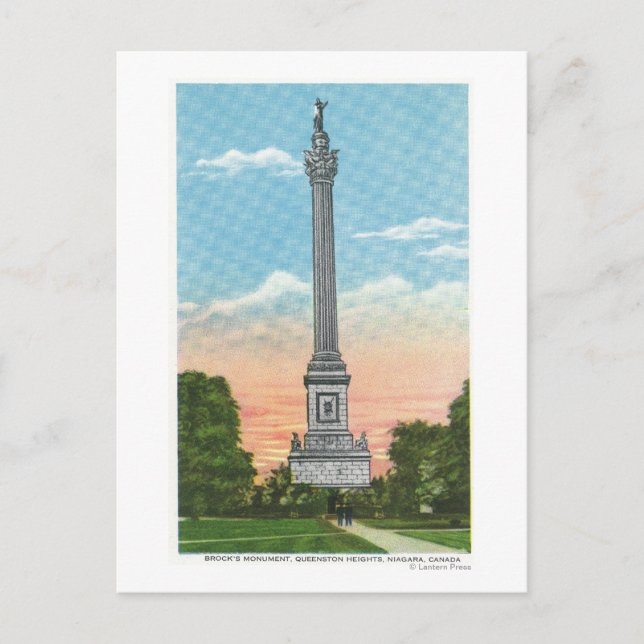 Cartão Postal Visão do Monumento de Brock (Frente)