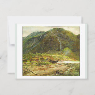 Cartão Postal Visão do Skjolden em Lyster, Noruega 1843 JCC Dahl