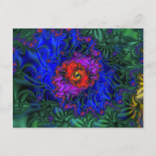 Cartão Postal Visão do túnel Arte Fractal Arco-Íris