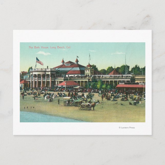 Cartão Postal Visão Exterior da Bath HouseLong Beach, CA (Frente)