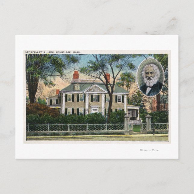 Cartão Postal Visão Exterior da Casa de Longfellow (Frente)