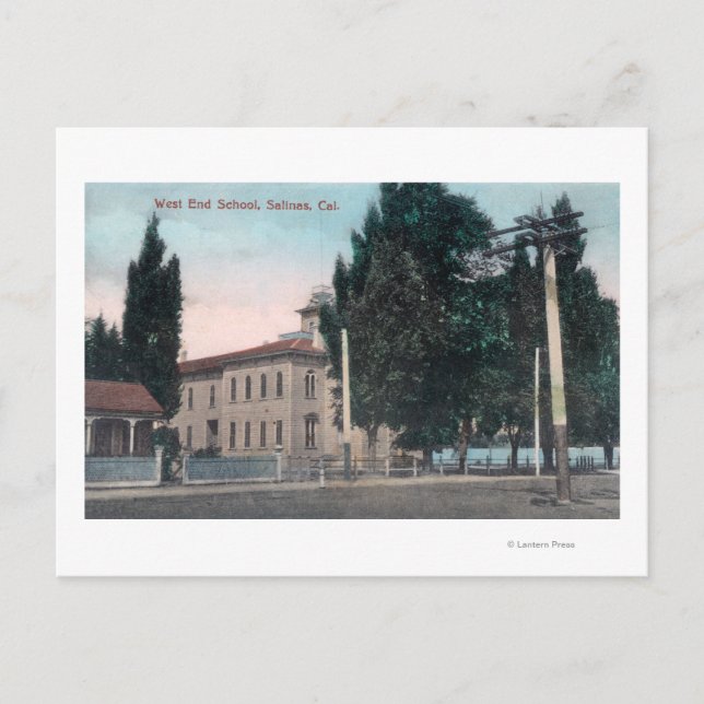 Cartão Postal Visão Exterior da Escola West End (Frente)