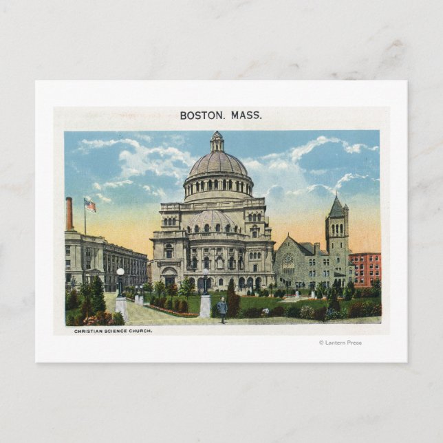 Cartão Postal Visão Exterior da Igreja da Ciência Cristã (Frente)