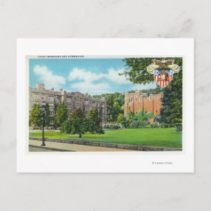 Cartão Postal Visão Exterior de Barracas de Cadete e Gymnasium