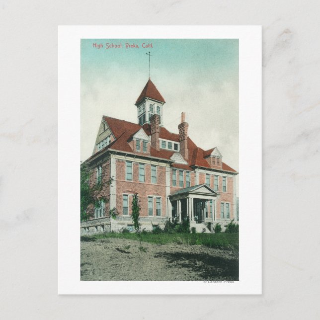 Cartão Postal Visão Exterior do Ensino Médio Yreka, CA (Frente)