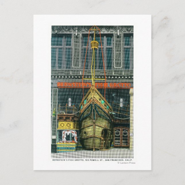 Cartão Postal Visão Exterior do Grotto de Peixes de Bernstein (Frente)