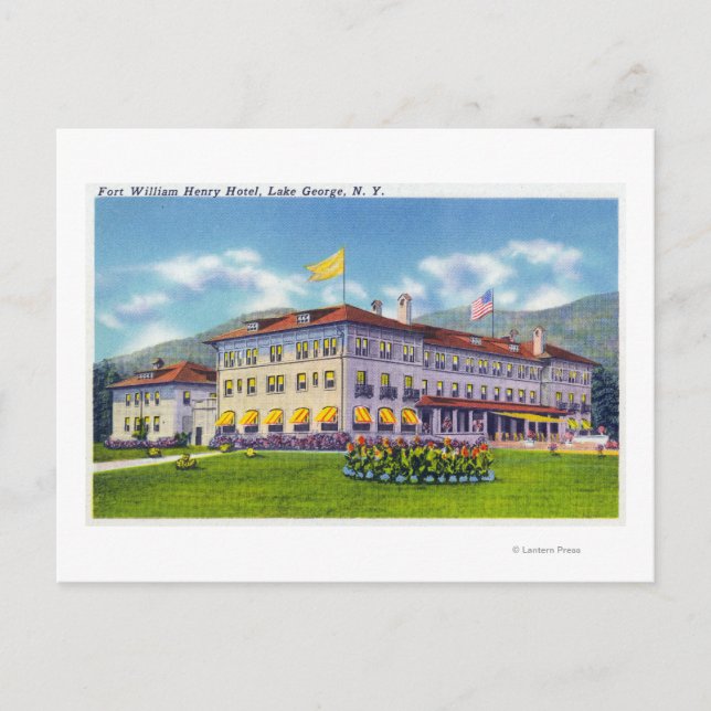Cartão Postal Visão Exterior do Hotel Fort William Henry (Frente)