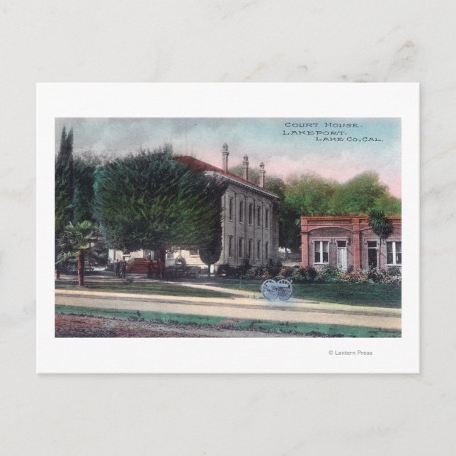 Cartão Postal Visão Exterior do Tribunal HouseLakeport, CA (Frente)