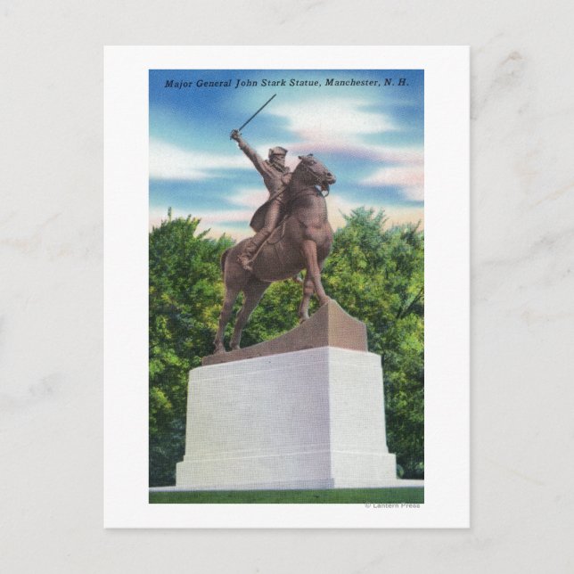 Cartão Postal Visão Geral da Estátua John Stark (Frente)