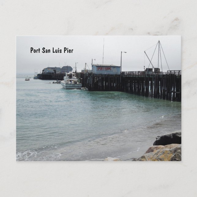 Cartão Postal Visão Geral de Harford Pier, Port San Luis, Avila (Frente)