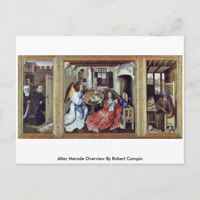 Cartão Postal Visão Geral Do Altar Merode Por Robert Campin (Frente)