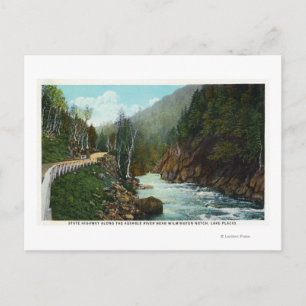 Cartão Postal Visão Hwy do rio Ausable perto de Wilmington