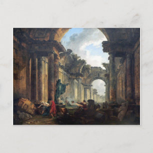 Cartão Postal Visão imaginária da Grande Galeria do Louvre