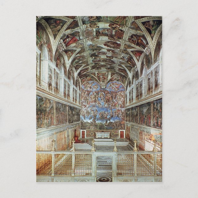 Cartão Postal Visão interior da Capela Sistina (Frente)