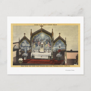 Cartão Postal Visão interior da Rua. Igreja de Anne