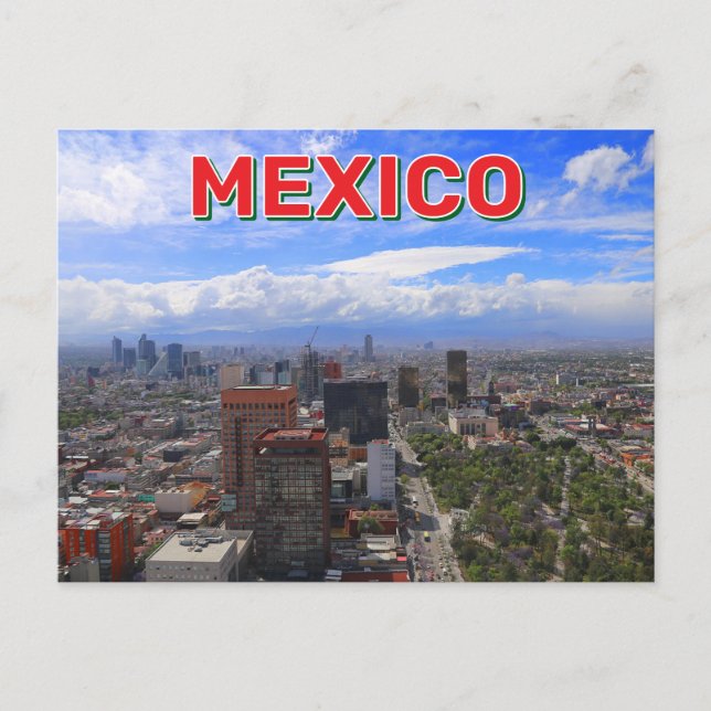 Cartão Postal Visão Panorâmica Da Cidade Do México (Frente)