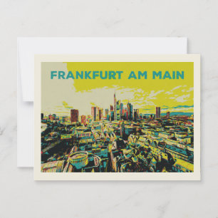 Cartão Postal Visão Panorâmica da Ilustração de Frankfurt