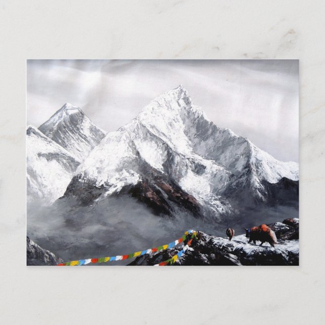 Cartão Postal Visão Panorâmica Da Montanha Everest (Frente)
