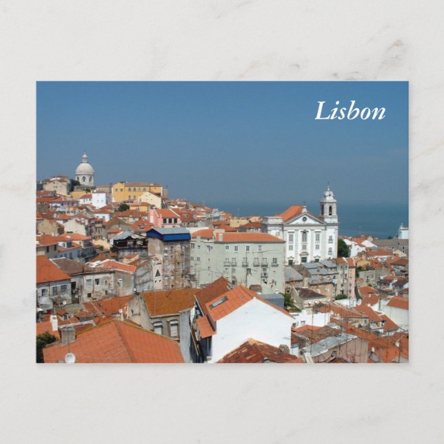 Cartão Postal Visão panorâmica de Lisboa (Frente)