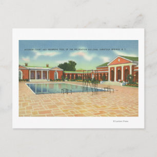 Cartão Postal Visão Piscina e Tribunal Interior do Bldg de Recr