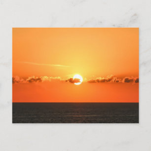 Cartão Postal Visão Romântica, Belo Sol no Oceano Pacífico