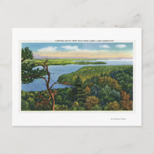 Cartão Postal Visão Sul do Lago de Split Rock Light