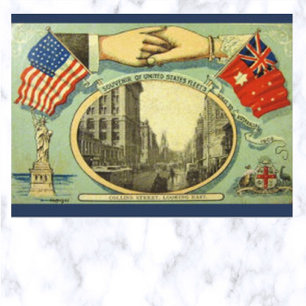 Cartão Postal Visita da Frota dos EUA à Austrália 1908