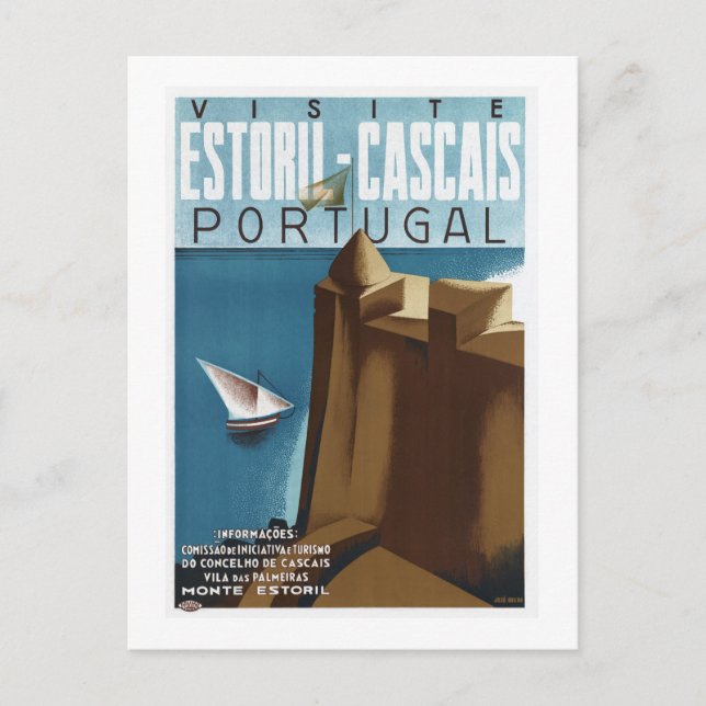 Cartão Postal Visita Estoril Cascais Portugal (Frente)
