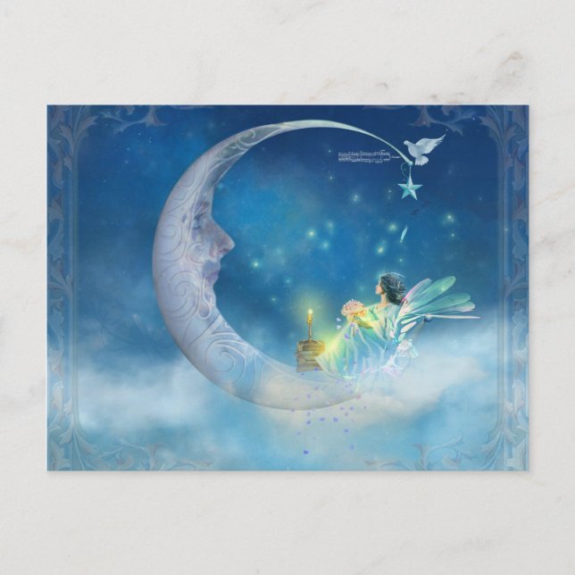 Cartão Postal Visitando o Cartão-Postal da Lua (Frente)