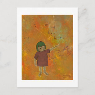 Cartão Postal Visitante viajante sendo uma arte única diferente