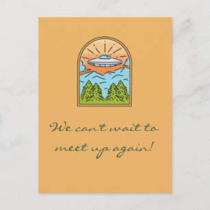 Cartão Postal Visitantes de Espaço de OVNI do espaçador se encon