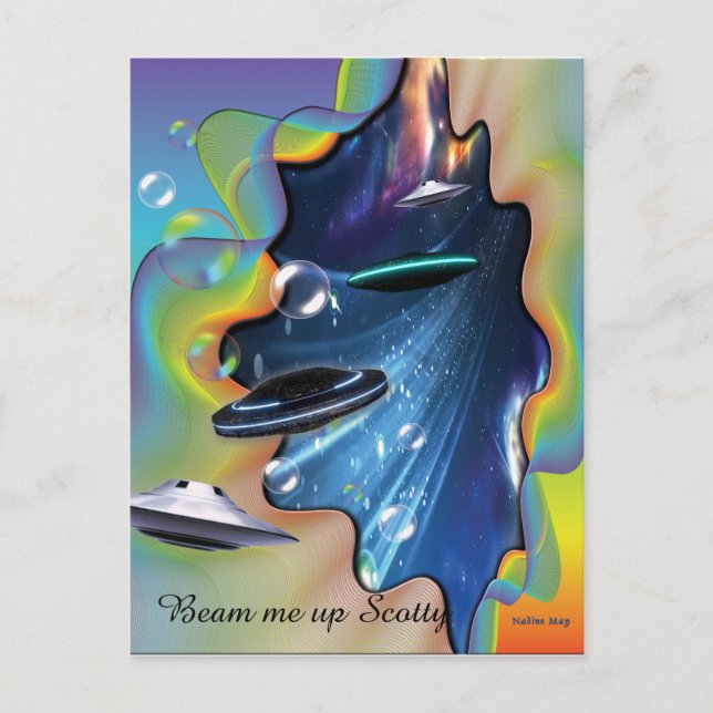 Cartão Postal Visitantes do espaço (Frente)