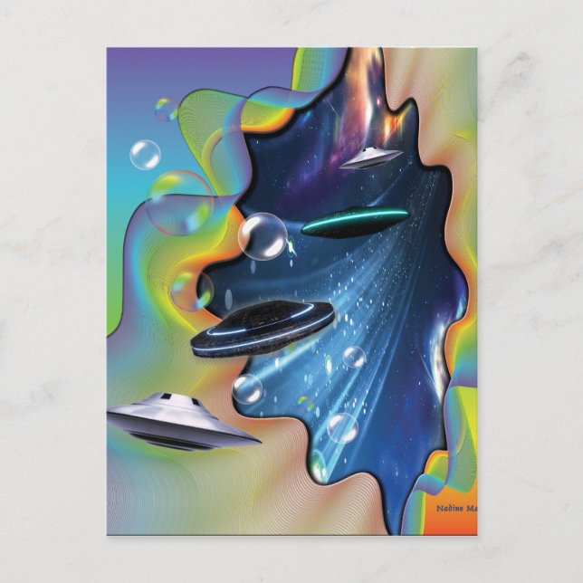 Cartão Postal Visitantes espaciais (Frente)