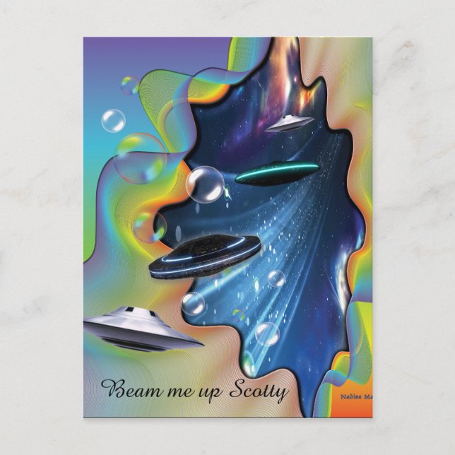 Cartão Postal Visitantes espaciais (Frente)