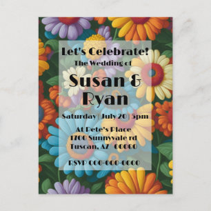 Cartão Postal Visitas coloridas com estilo retrô 70s