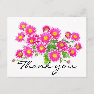 Cartão Postal Visitas Rosa / Buquê Asters + suas ideias