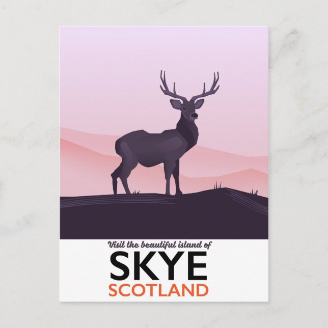 Cartão Postal Visite a Bela Ilha de Skye (Frente)