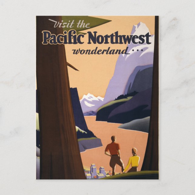 Cartão Postal Visite a região do noroeste do Pacífico 1925 (Frente)