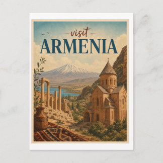 Cartão Postal Visite a Viagem pela Armênia Vintage