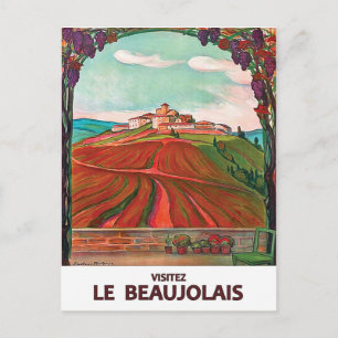 Cartão Postal Visite Beaujolais, França. Viagens vintage france