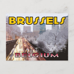 Cartão Postal Visite Bruxelas, Bélgica