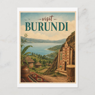 Cartão Postal Visite Burundi Viagens Vintage