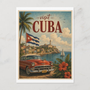 Cartão Postal Visite Cuba Viagens Vintage